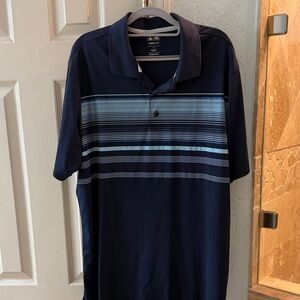 Adidas climacool Men's Polo Shirt in Navy and Light Blue Stripes